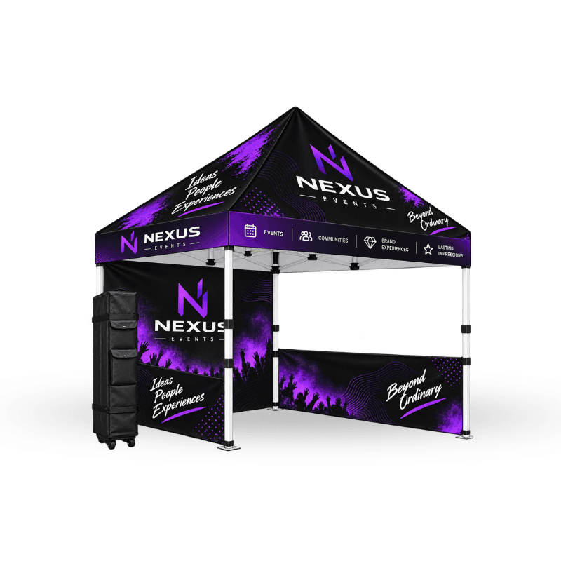 Custom Tent Including Aluminium Frame , Wheel Carry Bag With Top + 1 Full Wall & 2 Half Walls
