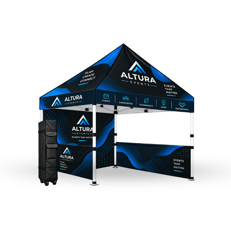 Custom Tent Including Aluminium Frame , Wheel Carry Bag With Top + 1 Full Wall & 2 Half Walls