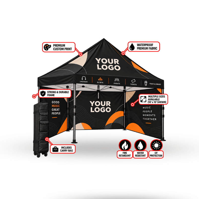 Custom Tent Including Aluminium Frame , Wheel Carry Bag With Top + 3 Full Walls