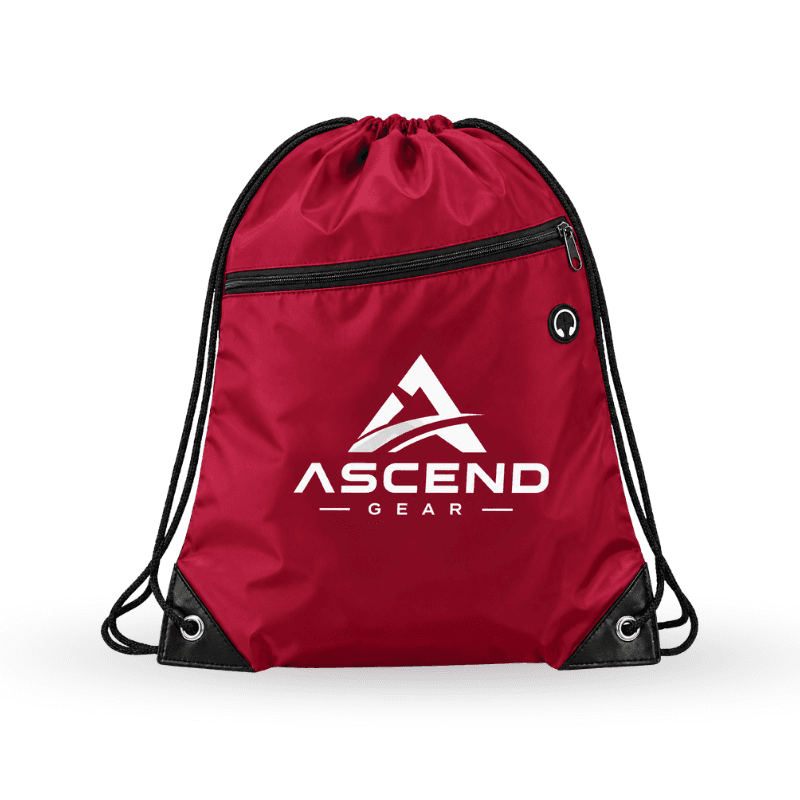 Drawstring Backpack w/ Front Zip Pocket