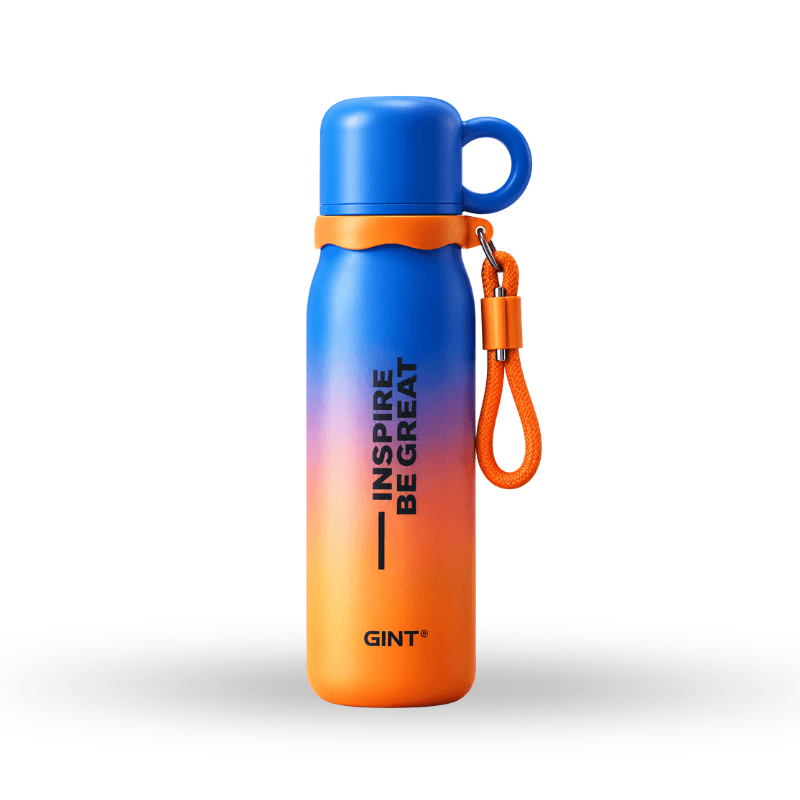 Gradient-color insulated bottle with handle