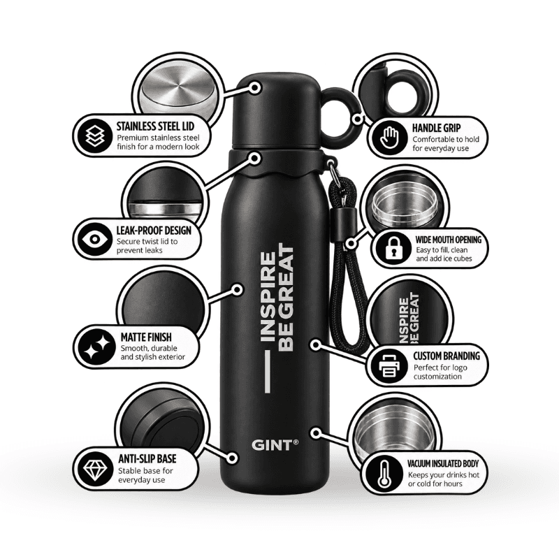 Gradient-color insulated bottle with handle