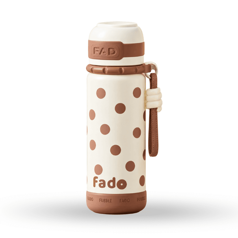 Polka-dot bullet-style insulated bottle
