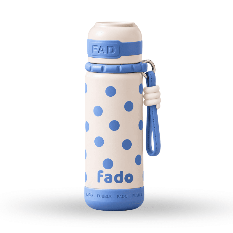 Polka-dot bullet-style insulated bottle