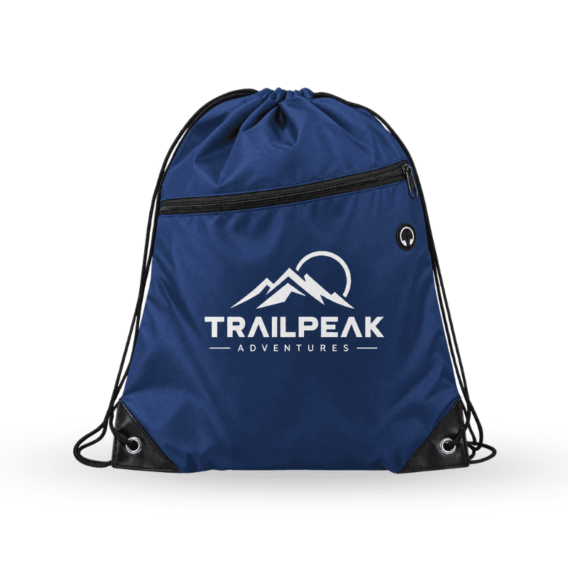 Drawstring Backpack w/ Front Zip Pocket