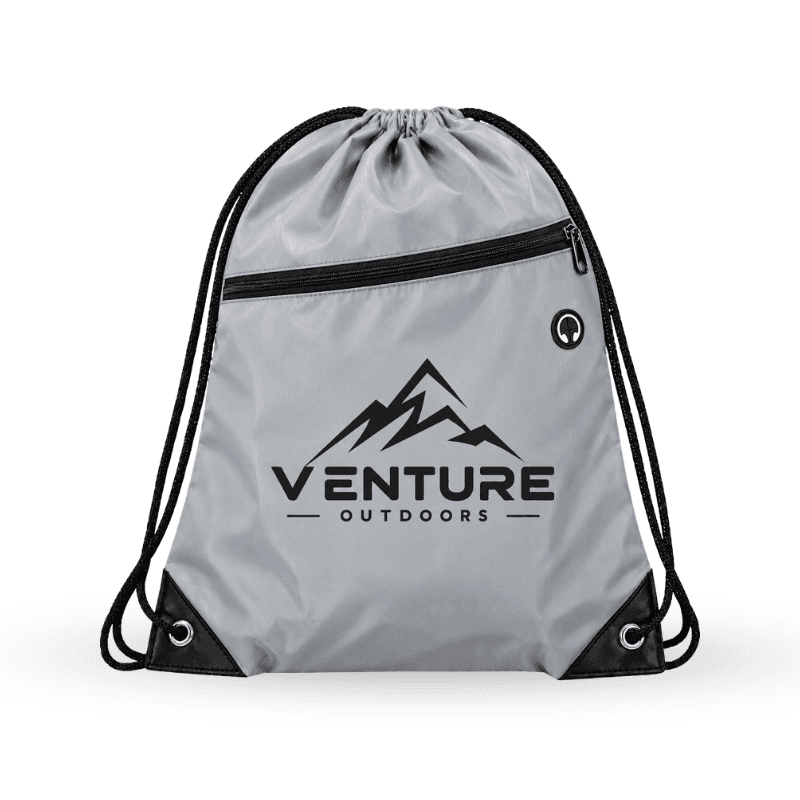 Drawstring Backpack w/ Front Zip Pocket