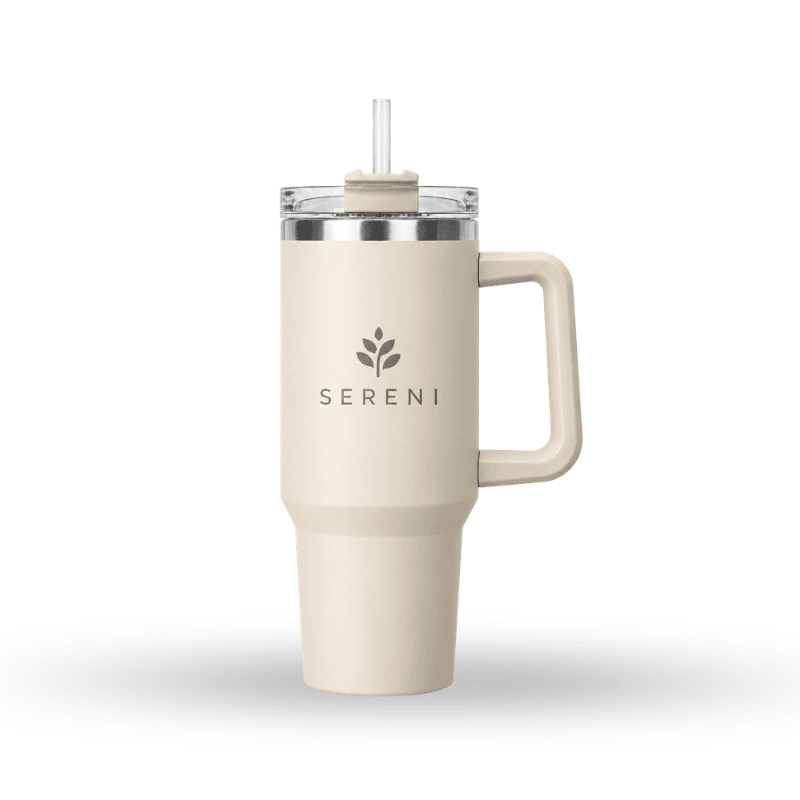 40oz Stainless Steel Tumbler with Lid & Straw