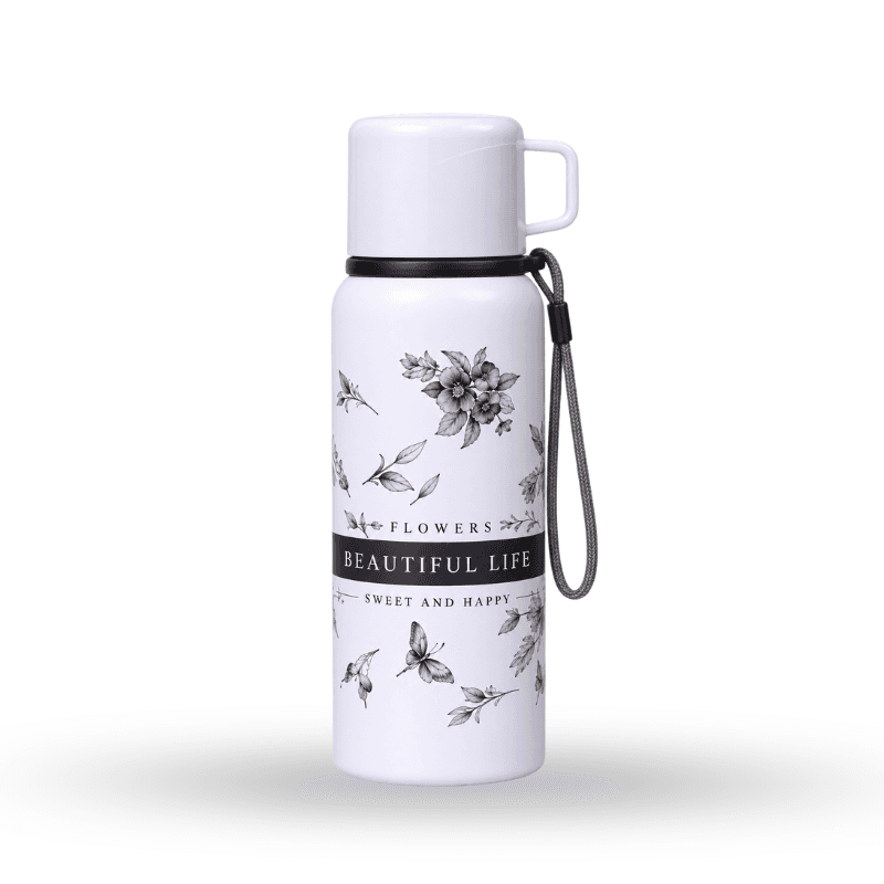Floral-print insulated bottle