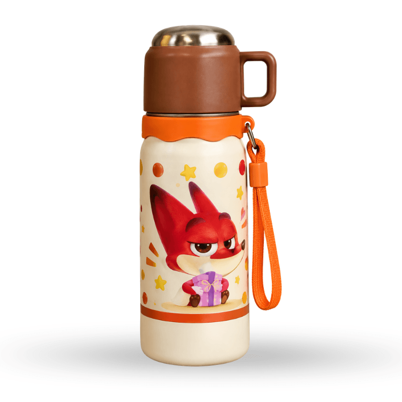 Cartoon animal-print insulated bottle