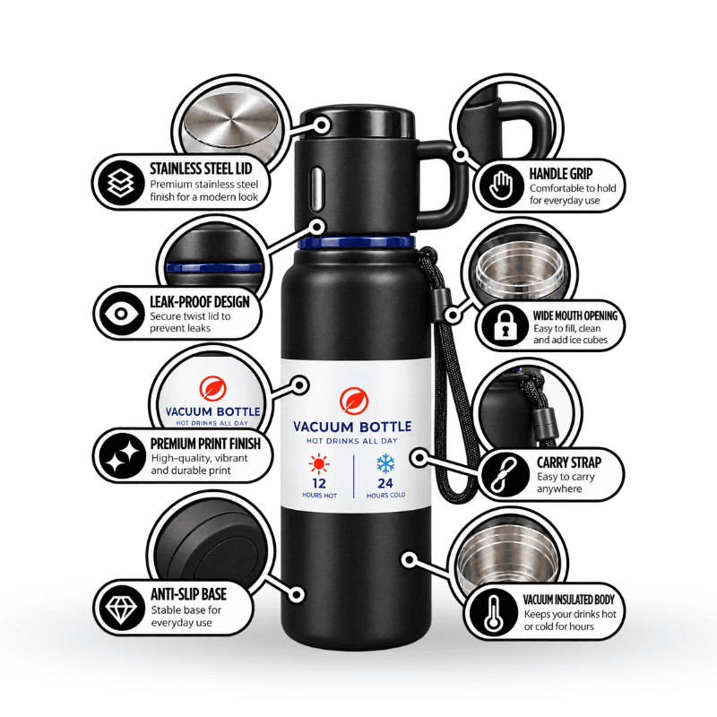 Insulated bottle with carrying strap