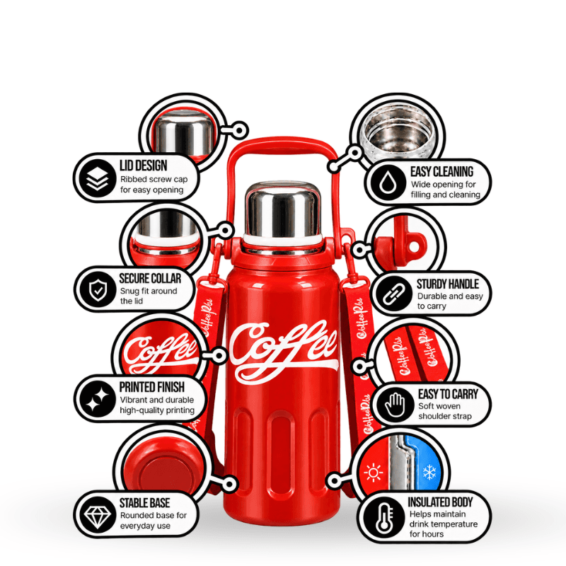 Coca-Cola Style Insulated Bottle with Strap