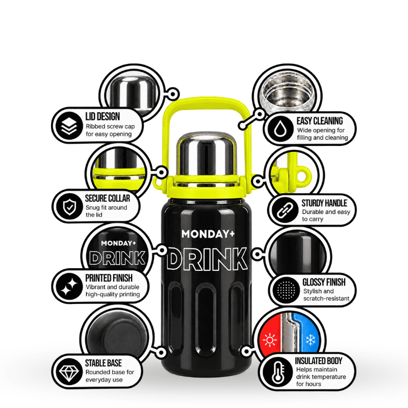 Colorful Handle-Lid Insulated Bottle