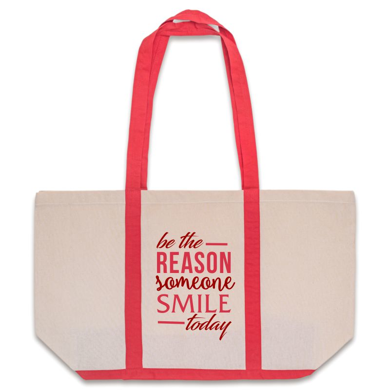 two tone tote bag red