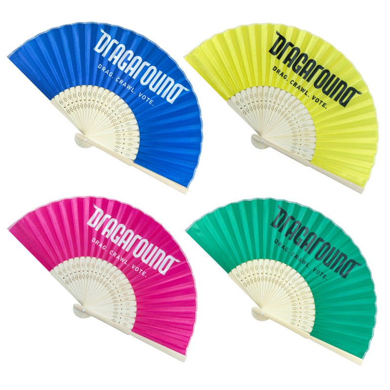 four bamboo accordion fans