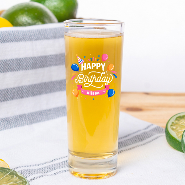 2oz Clear Tall Shooter Glasses - One Color Imprint