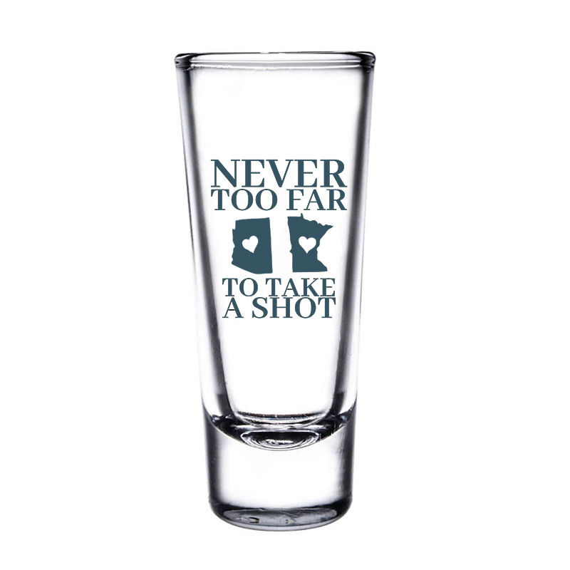 2oz Clear Tall Shooter Glasses - Full Color Imprint