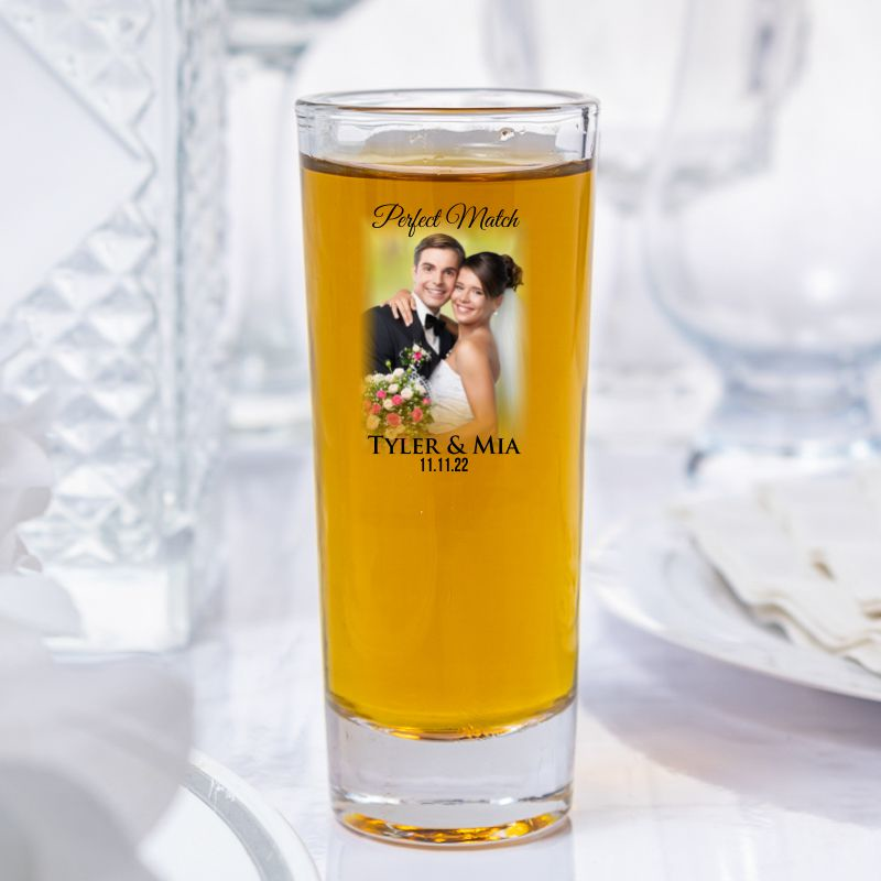 2oz Clear Tall Shooter Glasses - One Color Imprint