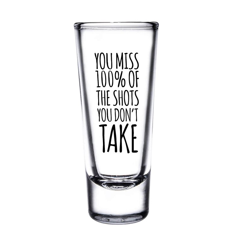 2oz Clear Tall Shooter Glasses - Full Color Imprint