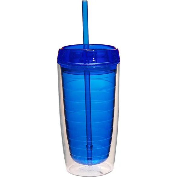 Promo Double Wall Tumblers with Straw 16 Oz.