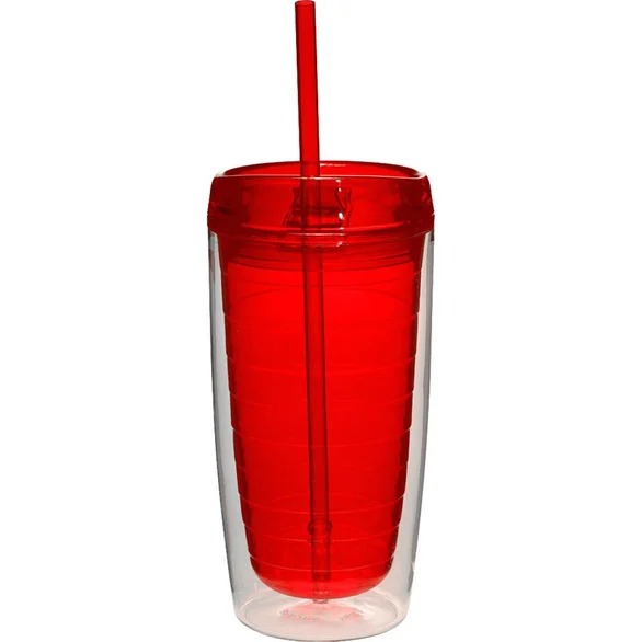 Promo Double Wall Tumblers with Straw 16 Oz.