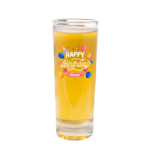 2oz Clear Tall Shooter Glasses - Full Color Imprint