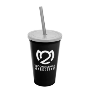 Printed Straw-N-Lid Single Wall Tumblers 22 Oz., 5.75" x 3.625" Dia.