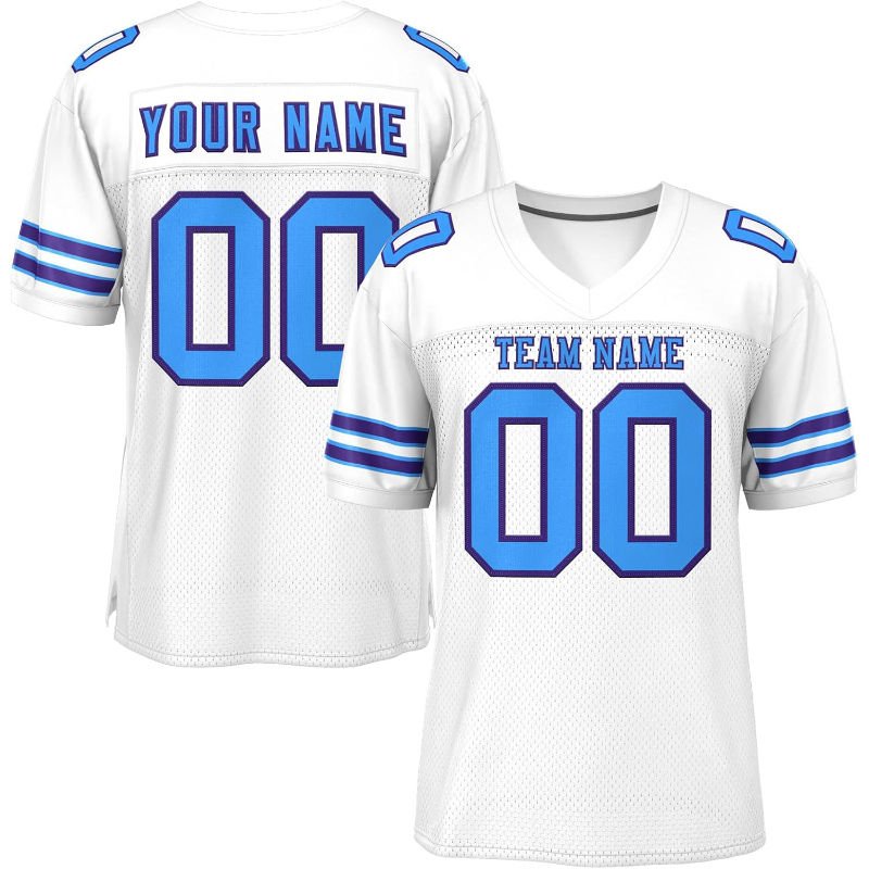 Rugby Jersey Breathable Polyester Printed Sports T Shirt white blue