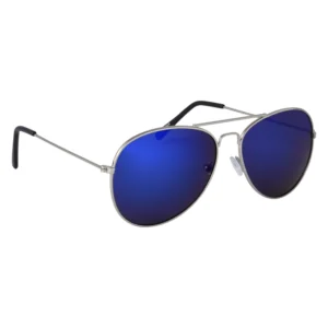 Color Mirrored Aviator Sunglasses main blue