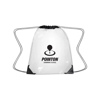 Custom Clear EVA Drawstring Backpack black