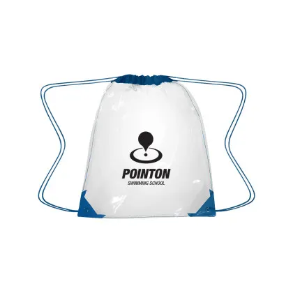 Custom Clear EVA Drawstring Backpack blue