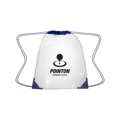 Custom Clear EVA Drawstring Backpack dark blue
