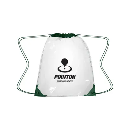 Custom Clear EVA Drawstring Backpack green