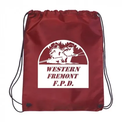 Customized Economy Drawstring Backpack burgandy