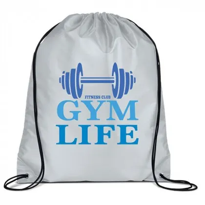 Customized Economy Drawstring Backpack gray