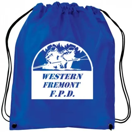 Customized Economy Drawstring Backpack light blue