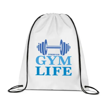 Customized Economy Drawstring Backpack white