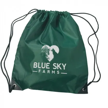 Imprinted Large Drawstring Sports Pack dark green