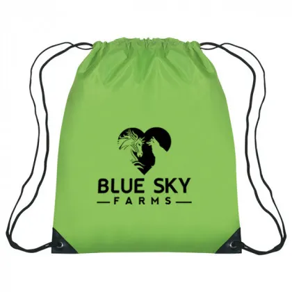 Imprinted Large Drawstring Sports Pack light green