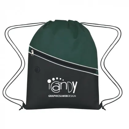 Imprinted Non-Woven Two-Tone Hit Sports Pack green