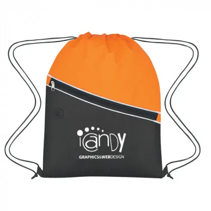Imprinted Non-Woven Two-Tone Hit Sports Pack orange