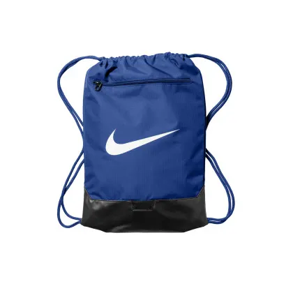 Printed Nike Brasilia Drawstring Pack blue