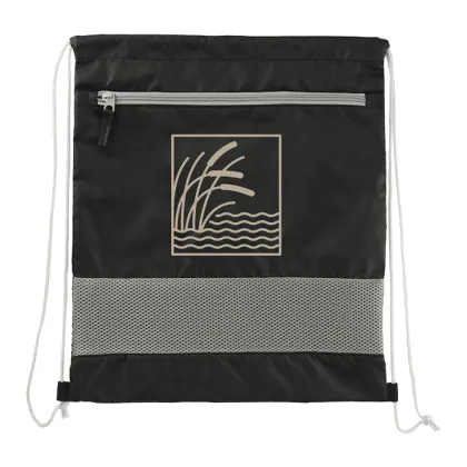 Printed Sparks Recycled Drawstring Bag black