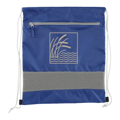 Printed Sparks Recycled Drawstring Bag blue