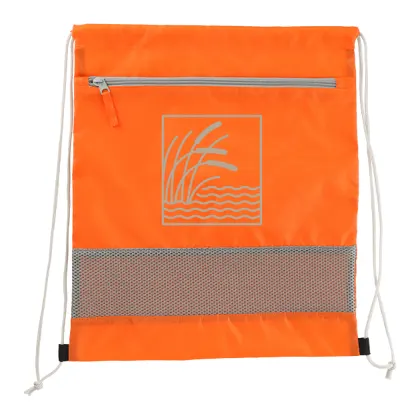 Printed Sparks Recycled Drawstring Bag orange