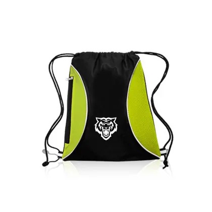 Printed Zipper Side Drawstring Backpacks green
