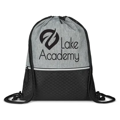 Promo Crosshatch Heather Drawstring Backpack