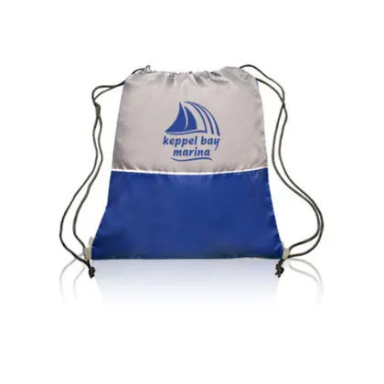 Promo Easy Go Drawstring Backpacks blue