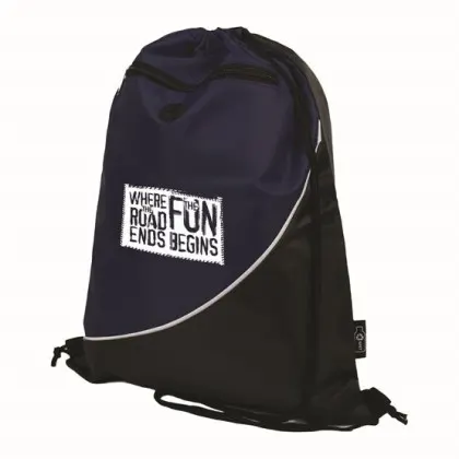 Promotional Eco-Friendly RPET Drawstring Bag navy blue