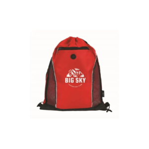 Promotional Eco-Friendly RPET Drawstring Bag with Mesh red