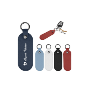 Bates Leatherette Key Tag With Carabiner